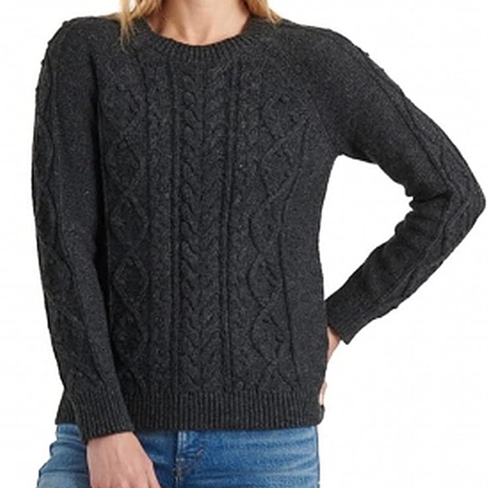 NWT Lucky Brand Gray Cable Knit Sweater